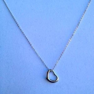 Hand Crafted Open Heart Silver Necklace